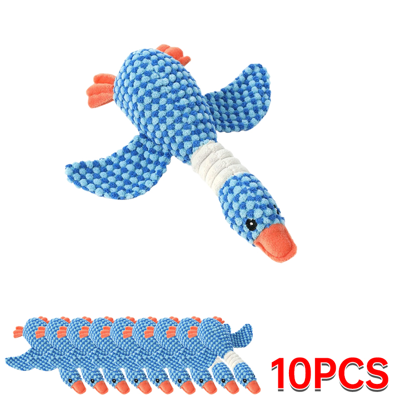 Lindos juguetes de peluche para perros, pato para mascotas, juguete con chirrido para cachorros, sonido, ganso salvaje, juguete para masticar para perros pequeños, medianos y grandes, limpieza de dientes: Verde