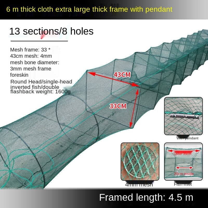 Shrimp fishing net lobster ground net catching lobster folding fishing cage loach eel cage river shrimp cage.