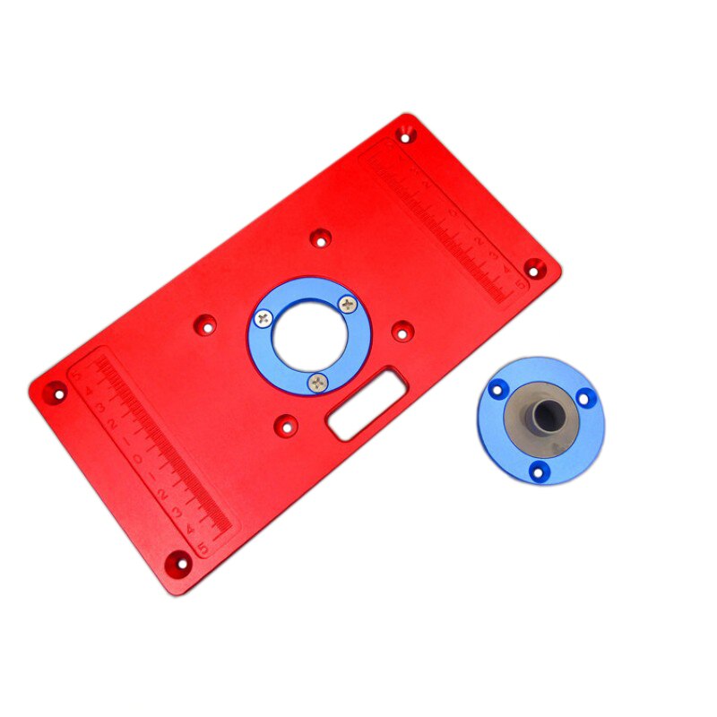 Universal Aluminum Router Table Insert Plate w/ 2 Router Insert Rings For Woodworking Benches Router red