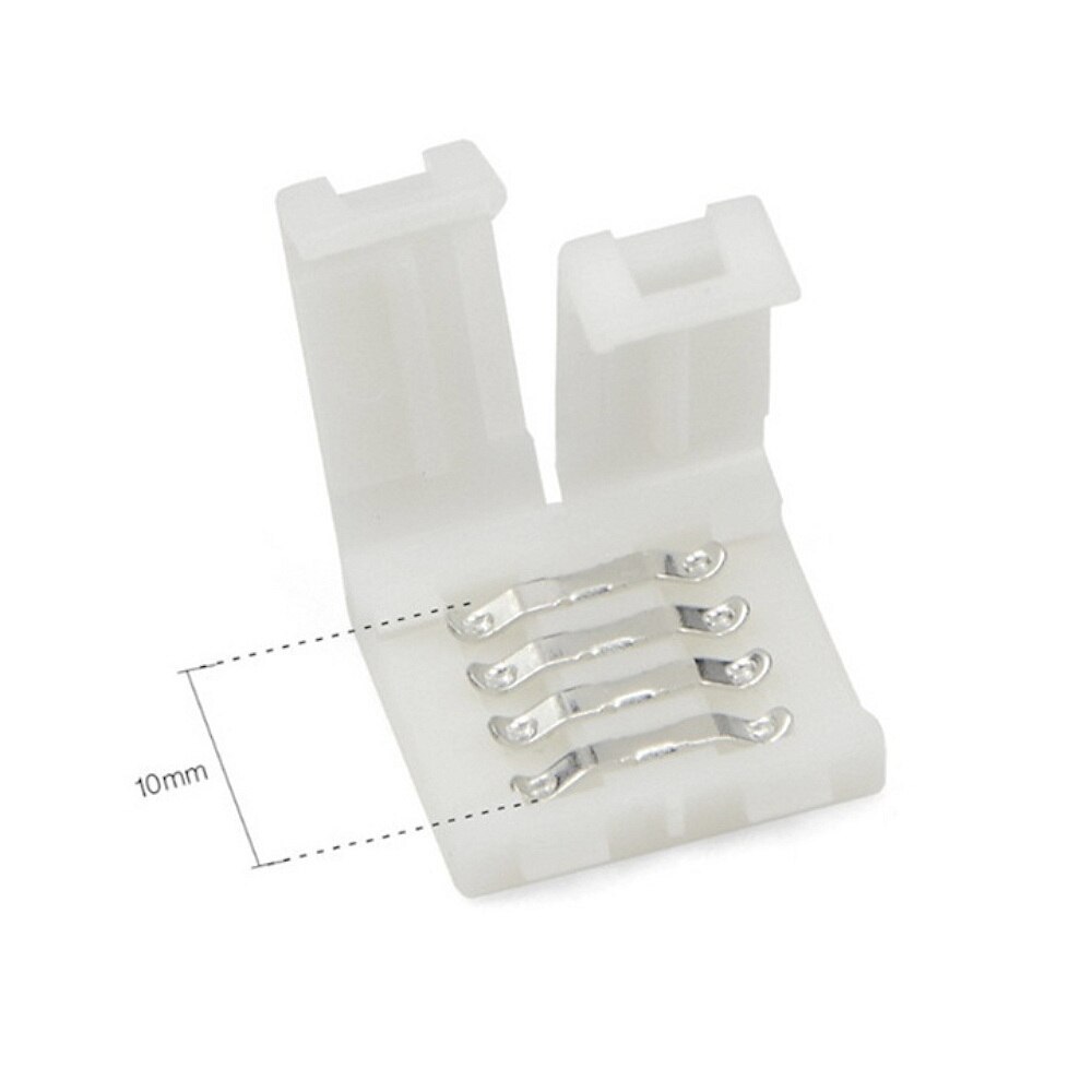 Led Strip Connector 10-Pack 4Pin Rgb Led Connector L-Vormige 10Mm Orthogonale Connector Voor SMD5050 Rgb led Strips Diy