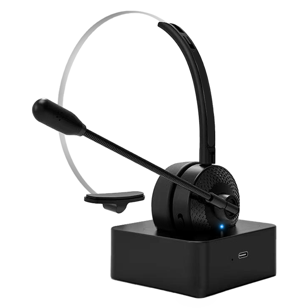 Bluetooth 5.3 Wireless Headset Adjustable Microphone Noise Canceling Headset Call Center Headset For Mobile Phones Wireless Char: Default Title