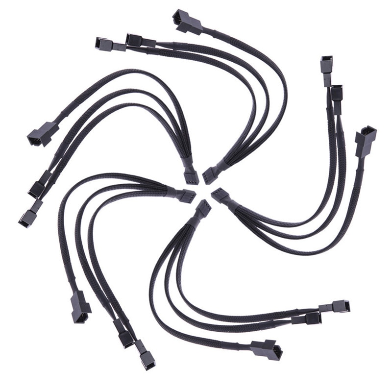 4pin to 3 Ways Y Splitter Cable Fan 4pin to 3 x 4pin/3pin PWM extender cablemore quiet effect better heat dissipation