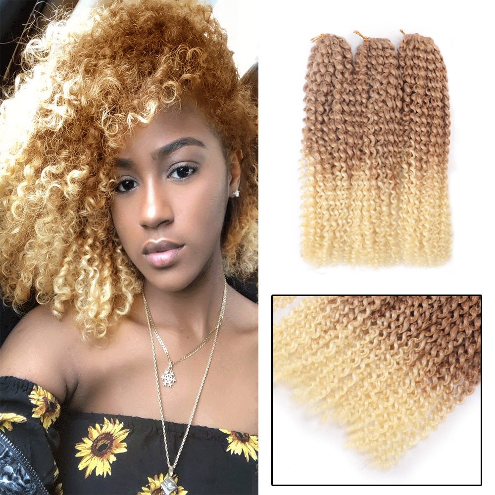 12 Inch Marley Crochet Braids 3PCS/Pack Synthetic Afro Kinky MarlyBob Braids Hair 24 Roots/Pack Ombre Colors Hair Extensions