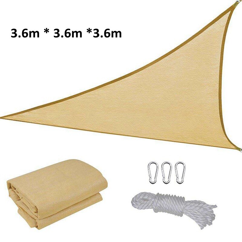 Thicken Triangular HDPE Sunshade Net Garden Sunscreen Cover Car Outdoor Sunblock Home Yard Canopy Awning Sun Shade Net: Yellow