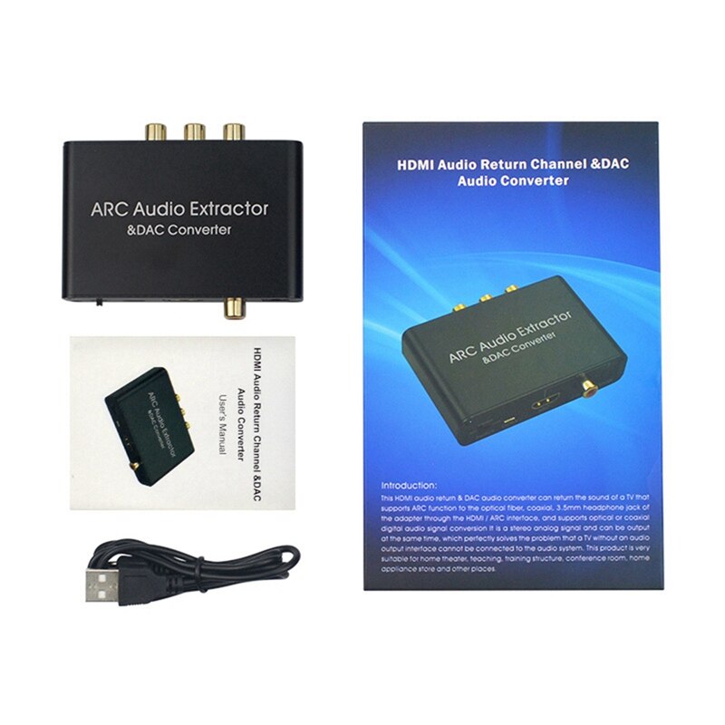 Analog Audio Converter HDMI ARC Audio Extractor HDMI Audio with Digital HDMI Optical 3.5mm L/R Stereo Audio Converter