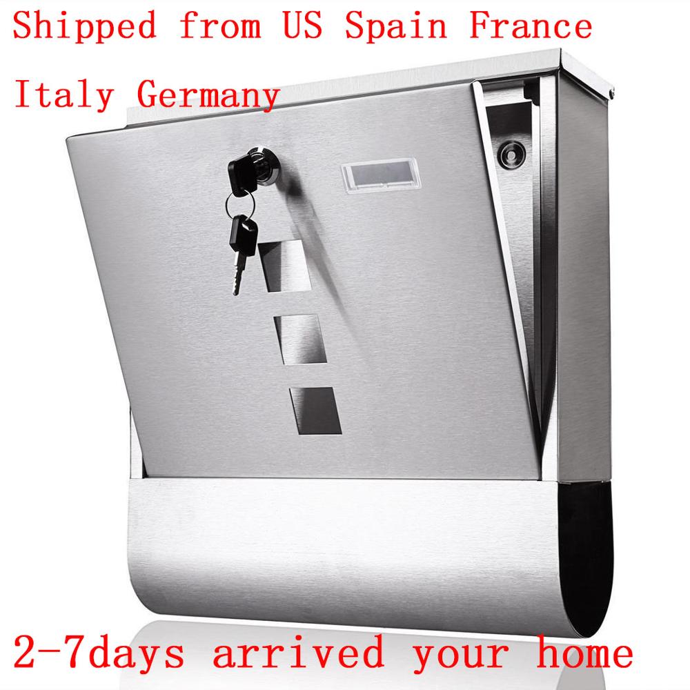 Wall Mounted Mailbox Stainless Steel Letterbox Mailbox Mail Post Box Home Decoration