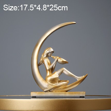 Måne pige figur ballet danser statue stue tv kabinet dekoration ornamenter fødselsdag artware hjem indretning figurer: C