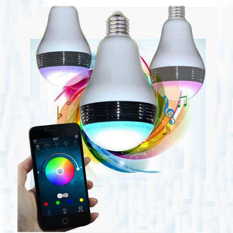 Wifi Smart Rgb E27 Lamp Bluetooth 4.0 Audio Speakers Lamp Dimbare Led Draadloze Muziek Lamp Licht Kleur Veranderende Via Wifi app Controle