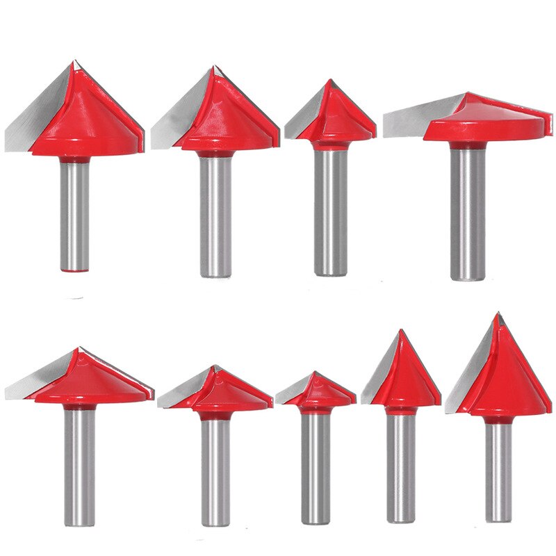1Pcs 8mm 3D V Graveren Bit CNC Frees Frezen Voor Hout Tungsten Houtbewerking 60/90 /120/150 graden Frees