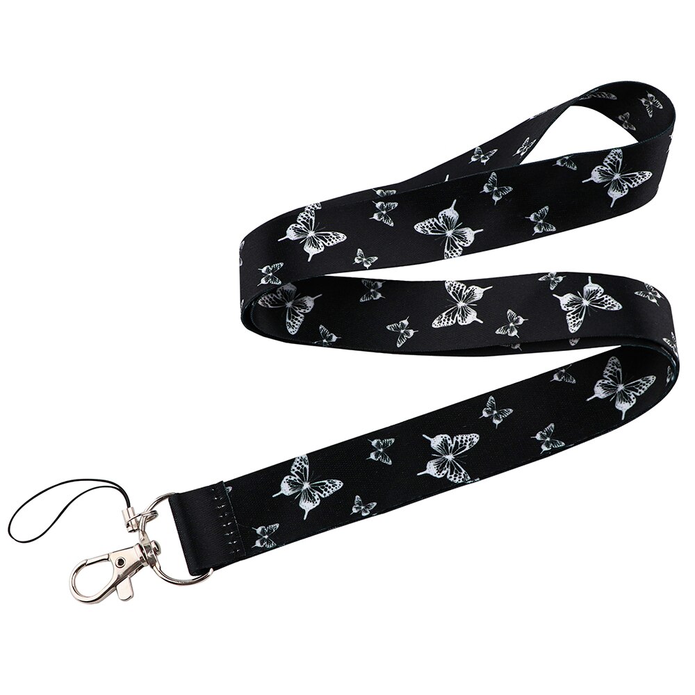 PC3587 Purple Blue Black Monarch Butterfly Painting Art Key Chain Lanyard Neck Strap For Phone Keys ID Card Lanyards