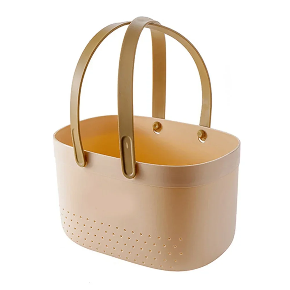 Cestini portaoggetti in plastica con manici, portaoggetti per doccia, portaoggetti, cestino per bagno, cucina, dormitorio, cestino per bagno: Colore rosa