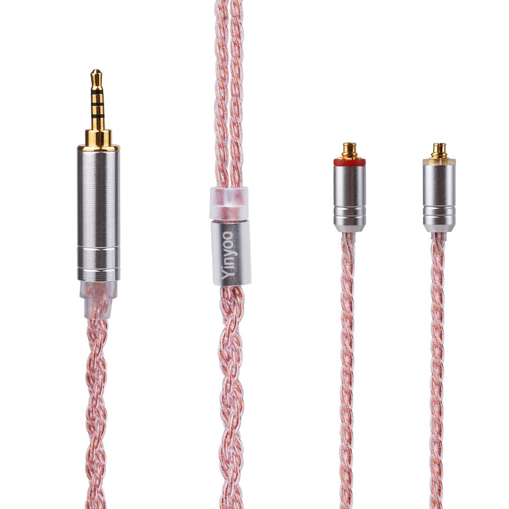 Cable de cobre rosa de 6 núcleos Yinyoo 2,5/3,5/4,4mm Cable equilibrado con conector MMCX/2PIN para HQ6 QT2 ZS10 ZST PRO BLON BL05: MMCX 2.5