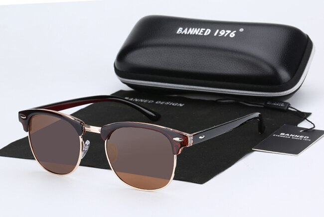 UV400 HD Polarized men women Sunglasses Classic retro Brand Sun glasses Coating Drive Shades gafas De Sol Masculino: brown A2