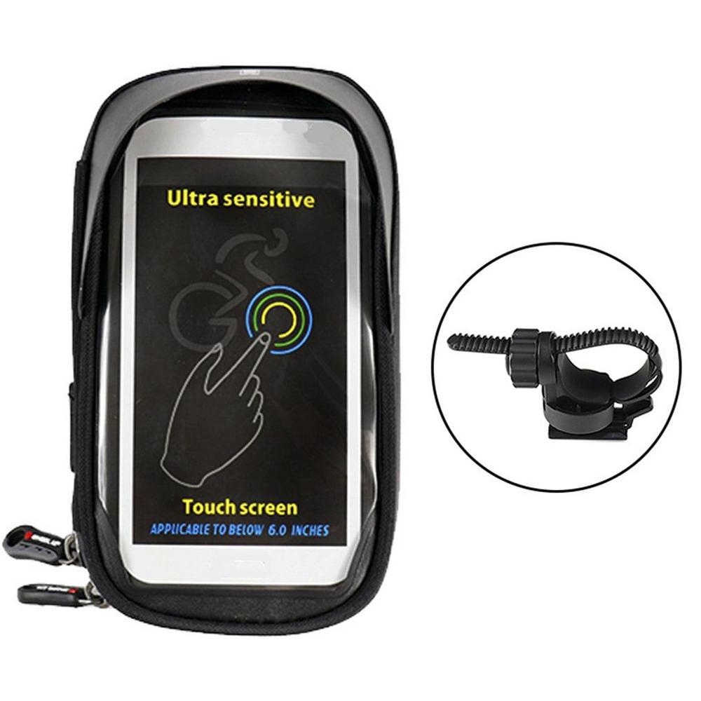 Fiets mobiele telefoon houder waterdichte houder tas neutrale tpu fietstas fietstas voortas navigatiestandaard: Zwart
