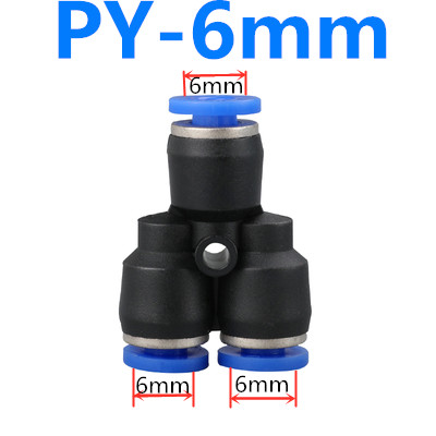 Rörkopplingar plast pneumatisk koppling koppling snabb tryck för luft vatten anslutning py pw anslut 4 6mm 8mm 10mm 12mm y form: Py -6