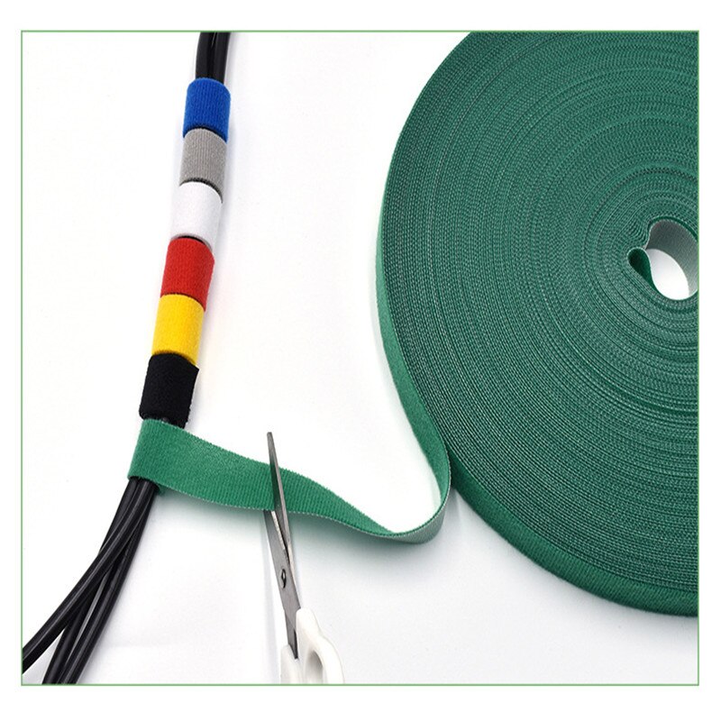 Velcro Straps cable ties Power Wire Loop Tape Nylon Straps Fastener Reusable Magic Tape 1/1.5/2cm X 5m