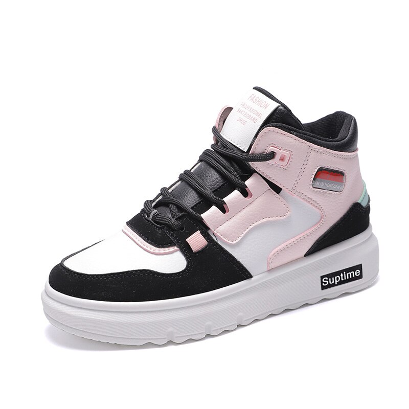 Women Platform Sneakers Korean PU Leather Trainers Womens Chunky Sneakers Tenis Female Spring Lace Up Casual Shoes: 03 / 35