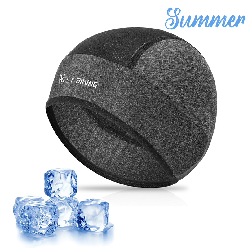 WEST BIKING Bicycle Caps Women Men Summer Ice Silk Helmet Liner MTB Bike Hats Outdoor Sports Sun Protection Hiking Cycling Caps: 221 Basic Grey