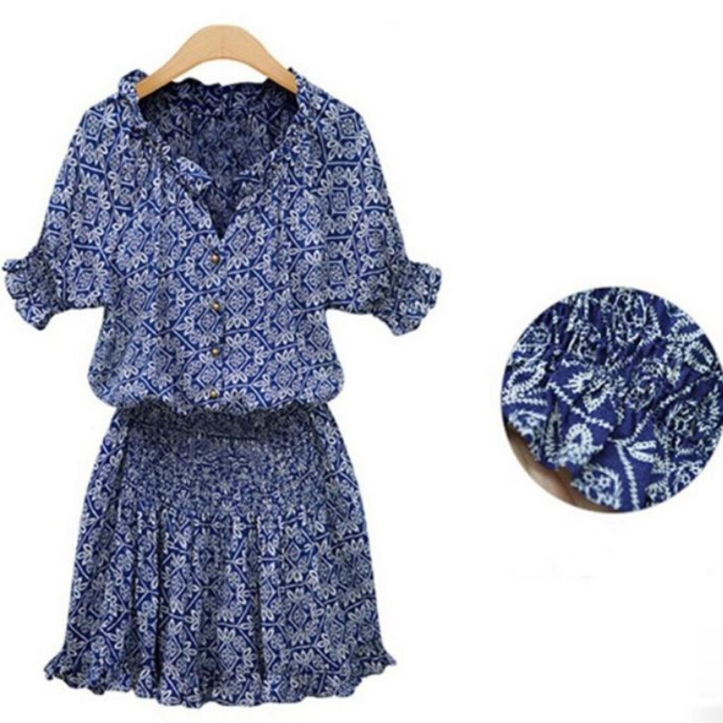Women Dress Summer Sexy Off Shoulder Floral Print Chiffon Dress Boho Style Short Party Beach Dresses Vestidos de fiesta#1