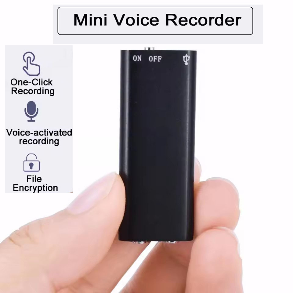 Mini-Taschen-Sprachaktivierter Rekorder mit hinterem Clip, MP3-Musik-Spieler, professionelles digitales Audioaufzeichnungsgerät mit Geräuschunterdrückung