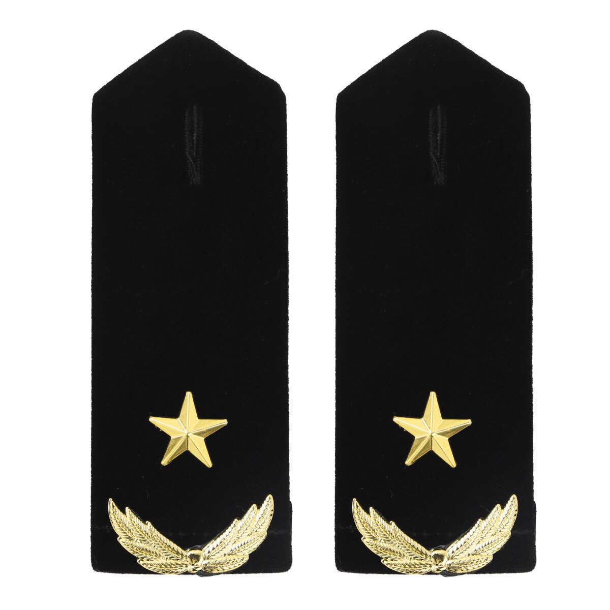 1 Paar Professionele Airlines Pilot Epaulet Gold Metal Bar/Ster/Tarwe Diy Epauletten Universele Sailor Kleding Schouder Board badge: Black A One