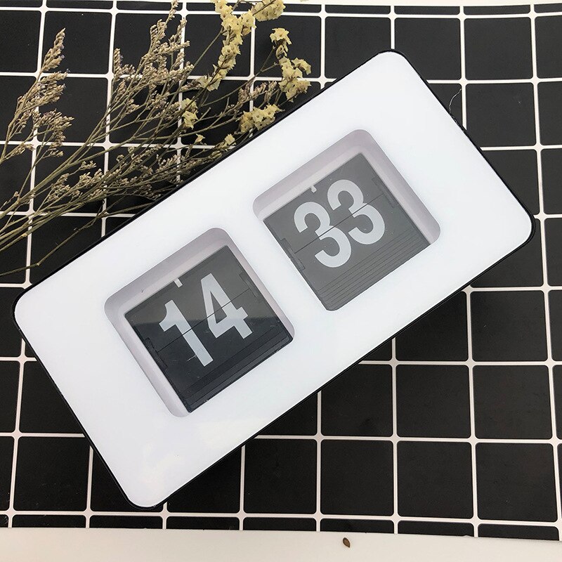 Retro Auto Flip Clocks Household Bedroom Digital Auto Flip Desk Clocks Classic Stylish Retro Desktop Page Kitchen Clock