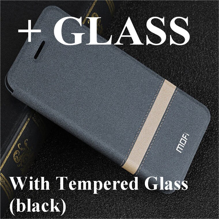 Case for Honor V20 Cover for Huawei Honor View 20 Flip Case MOFi Original Luxury TPU Housing PU Leather Book Shell Folio: Grey with Glass