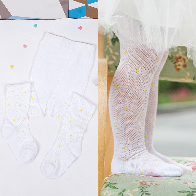 Zomer Mesh Baby Meisje Panty Leuke Daisy Borduurwerk Kids Kousen Zachte Dunne Ademend Baby Baby Panty: 2 / 7-12M