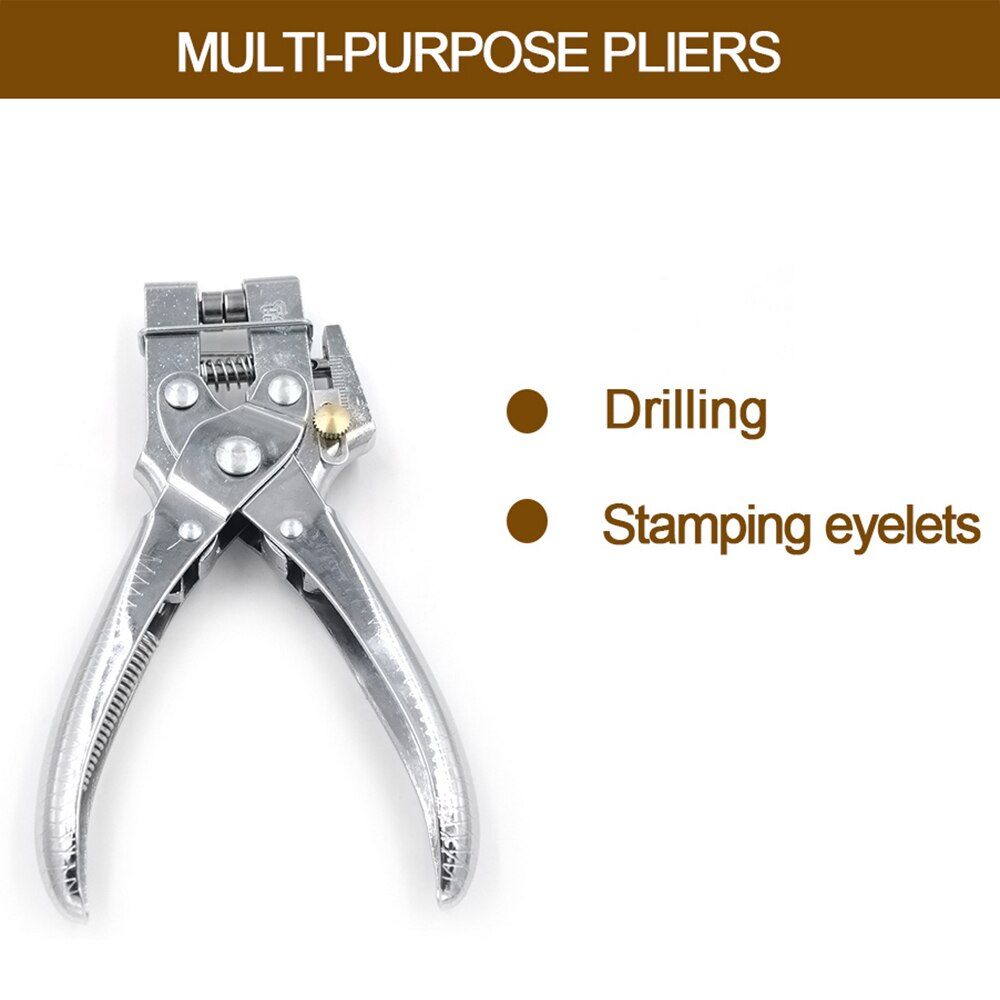 Eyelet Punch 2in1 Eyelet Grommet Pliers Steel Hole Punch Eyelet Setter Kit with 100pcs Eyelet Grommets for Leather Clothes Shoes