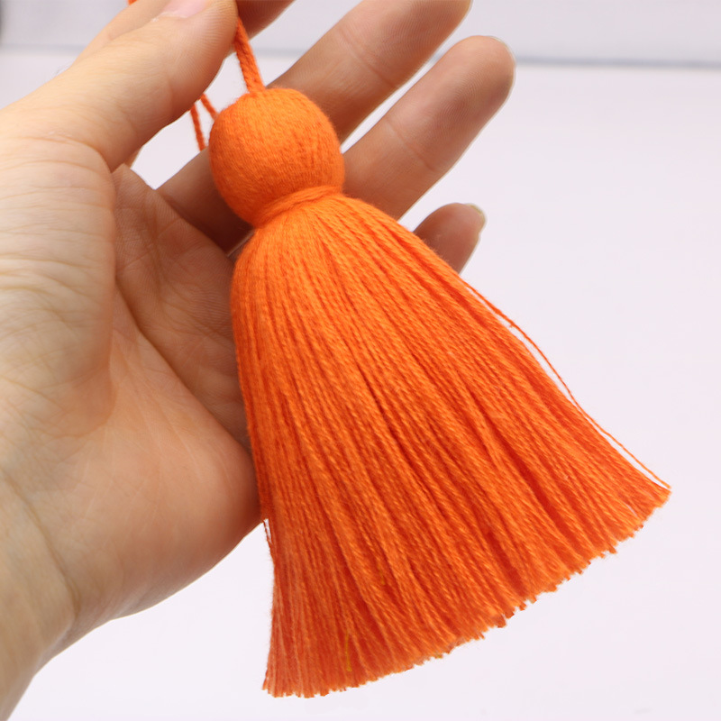 2 unidades de borlas de flecos de tela de algodón supergruesas para el hogar, cortina para el hogar, accesorios decorativos, hechos a mano, artesanía DIY, adorno de borla grande: Gris oscuro