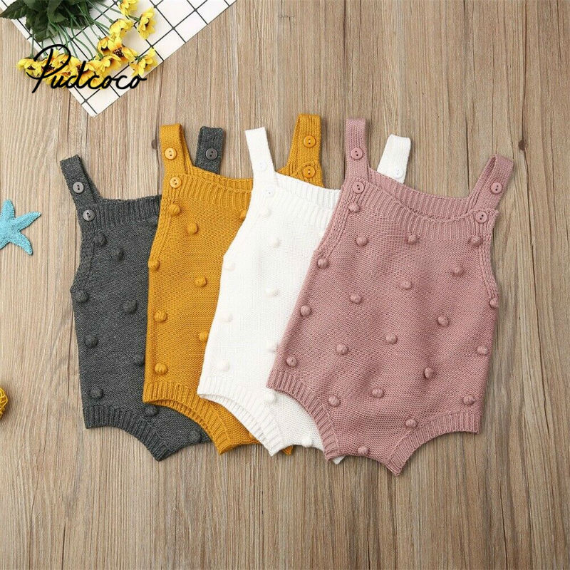 Pudcoco Baby Bodysuits Set Baby Jumpsuit Algehele Mouwloze Baby Jongens Kleding Herfst Gebreide Meisjes Jongens Baby Casual Kleding