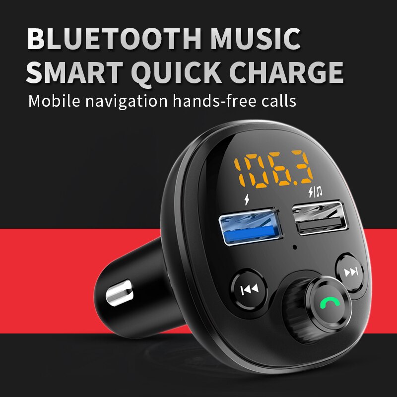 QC 3,0 Schnelle Auto Ladegerät Bluetooth Dual USB Mobile Auto Telefon Ladegerät Fm Transmitter Schnelle Lade MP3 TF Karte Musik auto Kit player