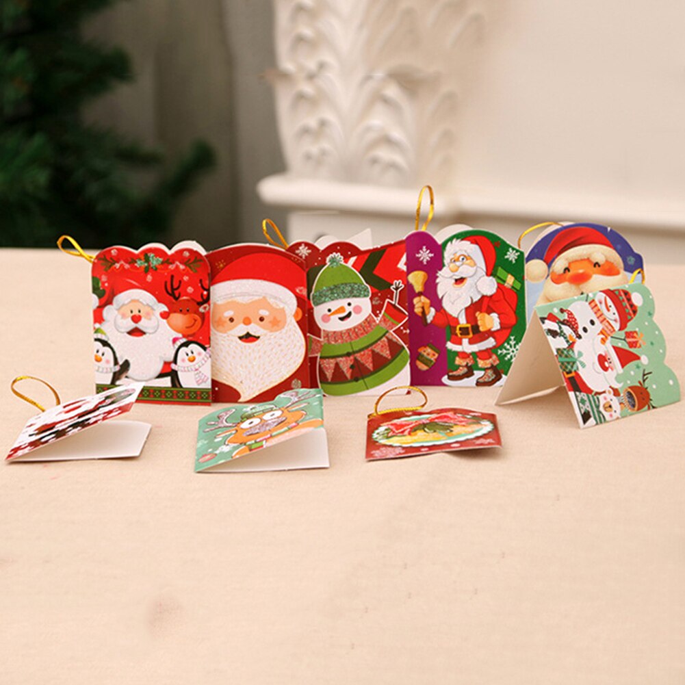 128pcs Merry Christmas Greeting Cards Kids Mini Xmas Greeting Cards Year Postcard Card Xmas Party