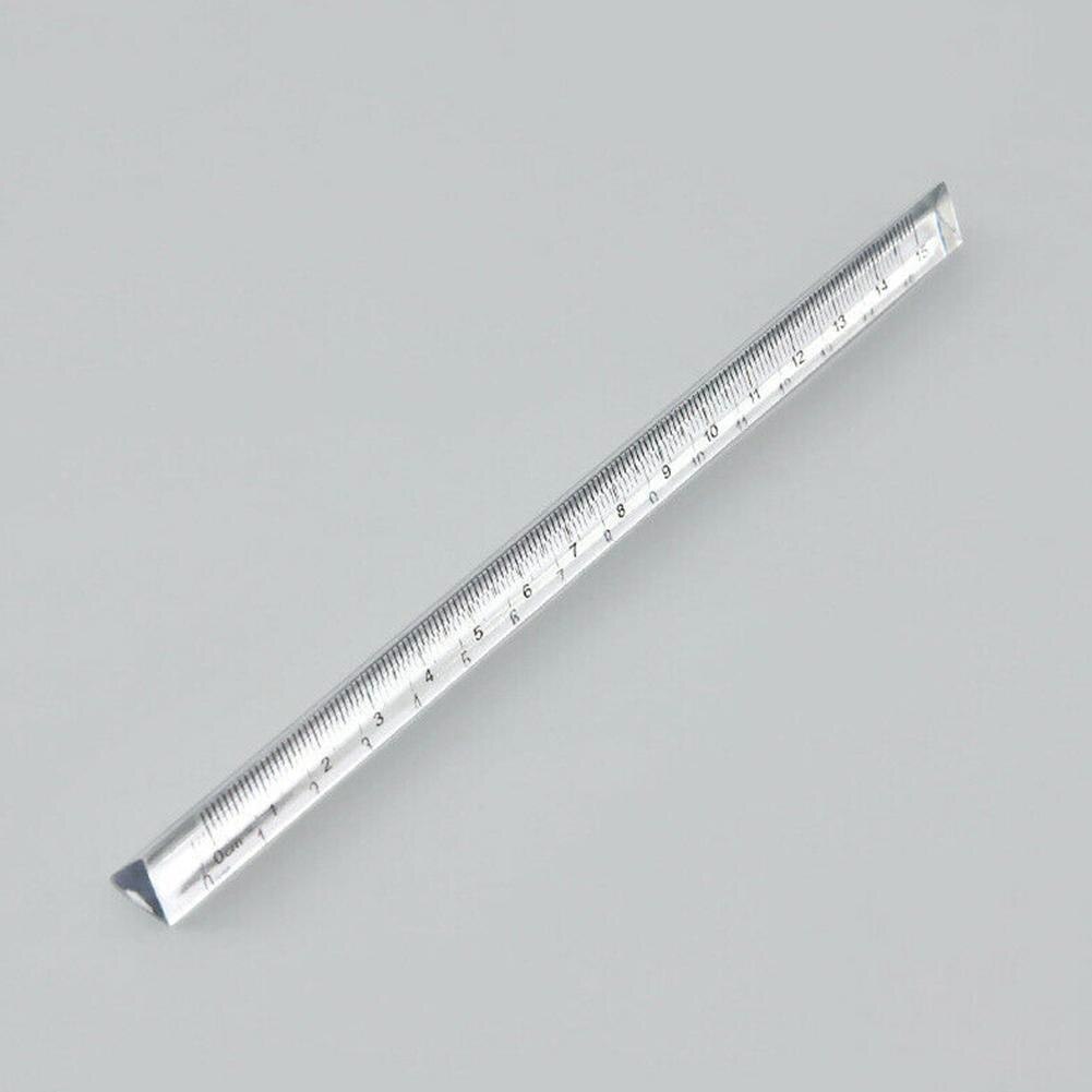 15cm Transparent Straight Ruler Students Stationery Sides Teaching Simple Triangular Measuring Scale Tools Both Rulers on K R4N1