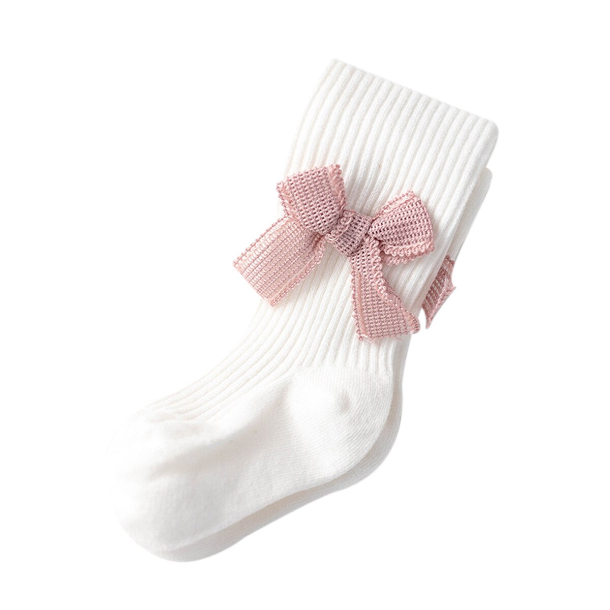 0-4 ans enfants printemps automne hiver collants nœud coton bébé filles collants enfants infantile tricoté Collant: WHITE / 1 to 2 Yrs