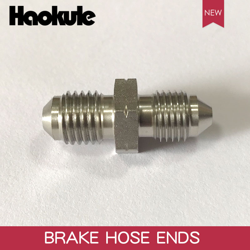Haokule hanflare union  an3 3/8 x 24 unf til  m10 x 1.25 / m10 x 1.5 / m10 x 1.0 hanbobleflare rustfrit stål bremsebeslag adapter