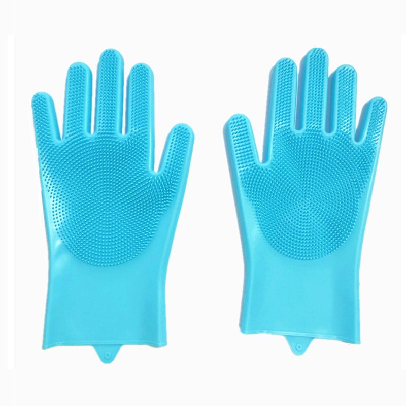 Guantes de silicona para lavar platos, accesorios de cocina, guantes de goma para lavar platos, guantes de herramientas, utensilios de cocina: blue