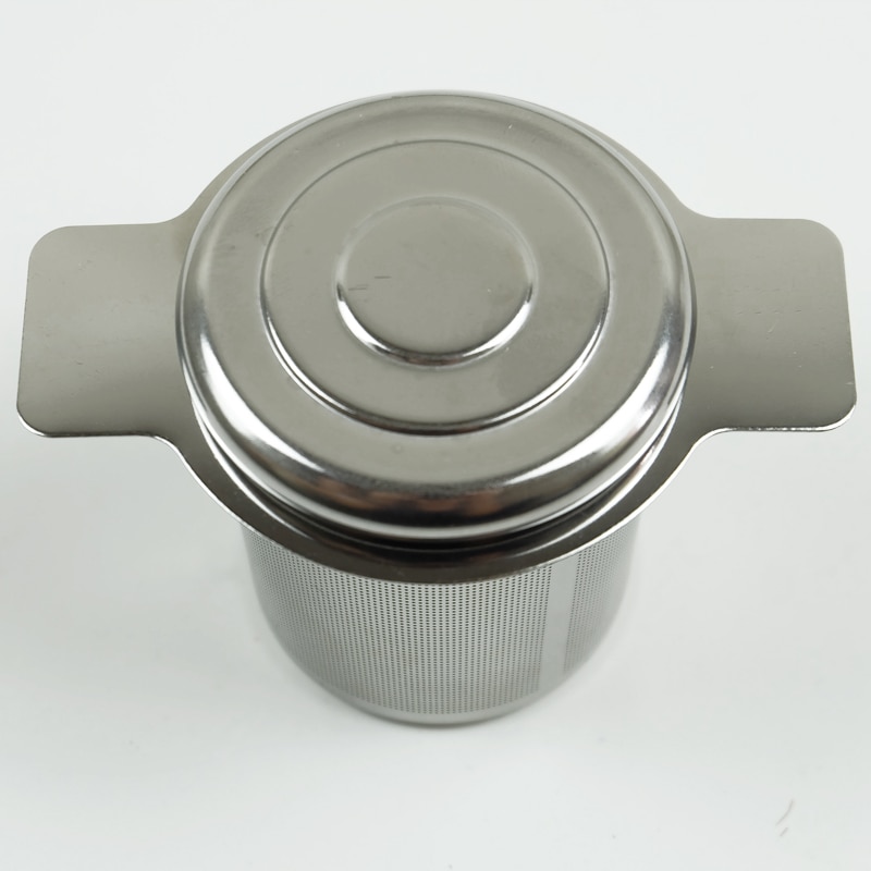 Kaffefilter tratt galler binaural kaffe läcka te läcka filter med lock &amp; handtag mesh läcka 304 rostfritt stål