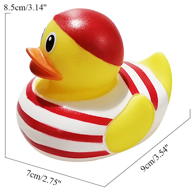 ESALINK 8-10Cm pływająca kaczka policja Baseball strażacy gumowa Ducky zabawka do kąpieli dziecko poznawcze zabawki kąpielowe zabawki edukacyjne: YN081-1pcs