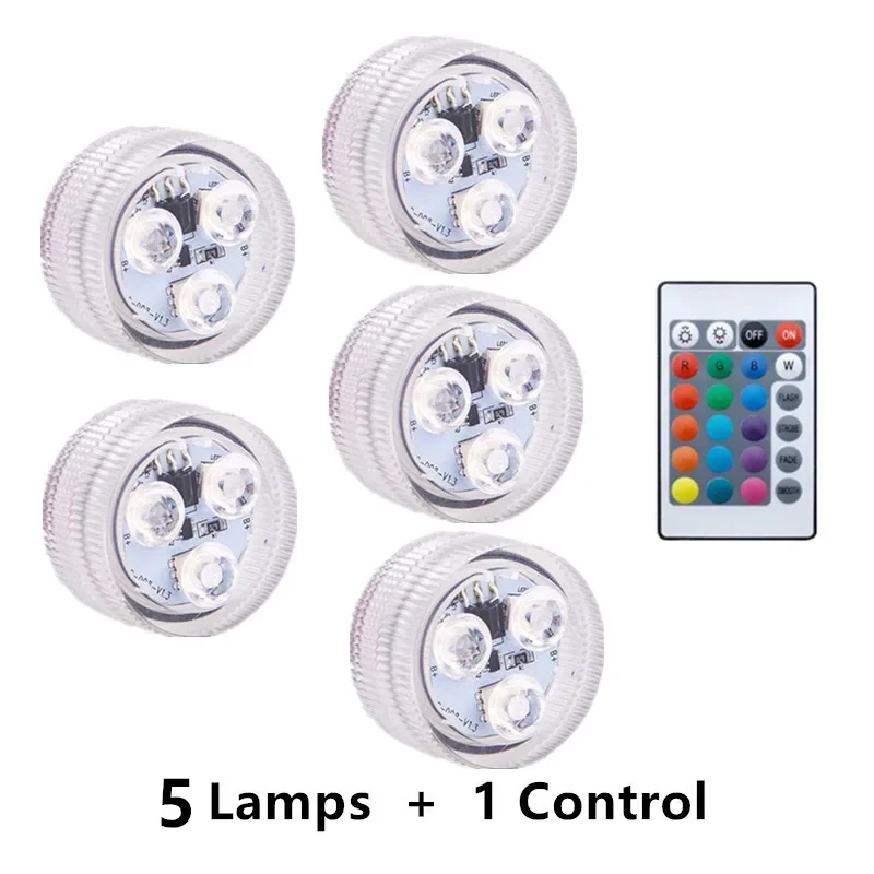 Unterwasser lichter 3LED Tauch-Schwimmbad leuchten mit Farn gesteuerter Schwimmbad leuchte Unterwasser-Farbwechsel-Nacht lampe: verrotten