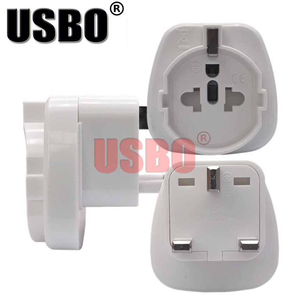 Black white universal 10A 250V British Grounding travel adaptor plug Hong Kong Singapore Malaysia embedded converter Type-I: White