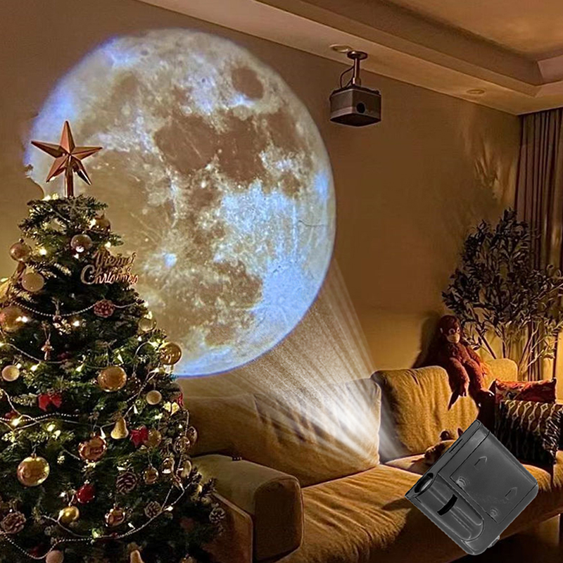 Aurora Moon Galaxy Projection Lamp Background Atmosphere Night Light Earth Projector Photography Lamp for Birthday
