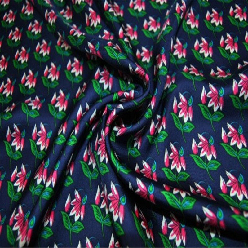 Digital Printing Silk Twill Fabric For Lady Clothes with Flower Printing with: Default Title