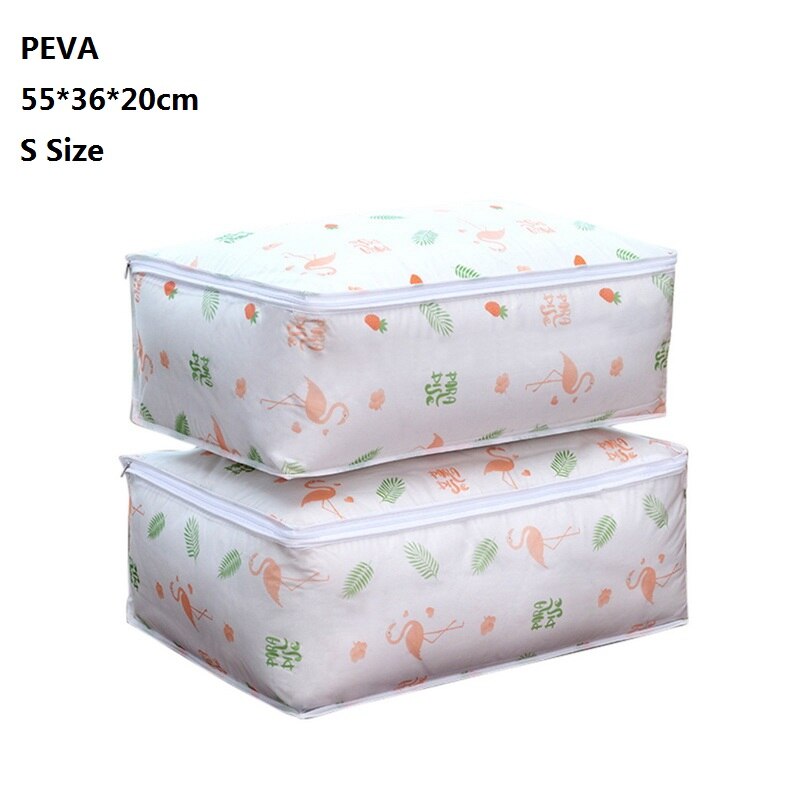 Non-woven Fabric Folding Storage Box Quilt Clothes Collecting Case With Zipper Toys Storage Organizer With Clear Window Bag: B1