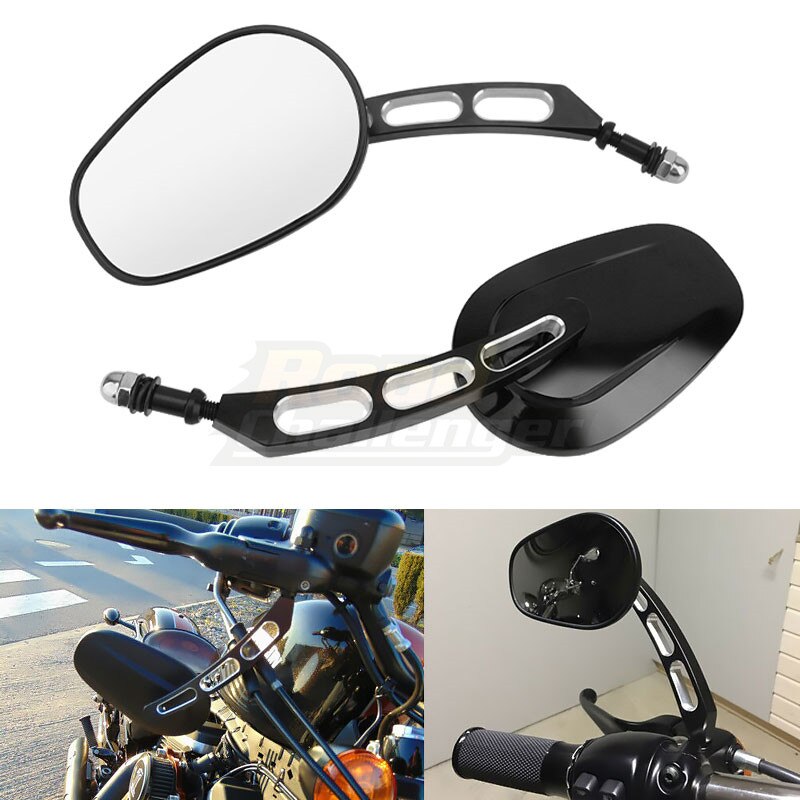1 paire rétroviseur moto pour Harley 883 1200 48 noir barre fin miroir moto côté passager
