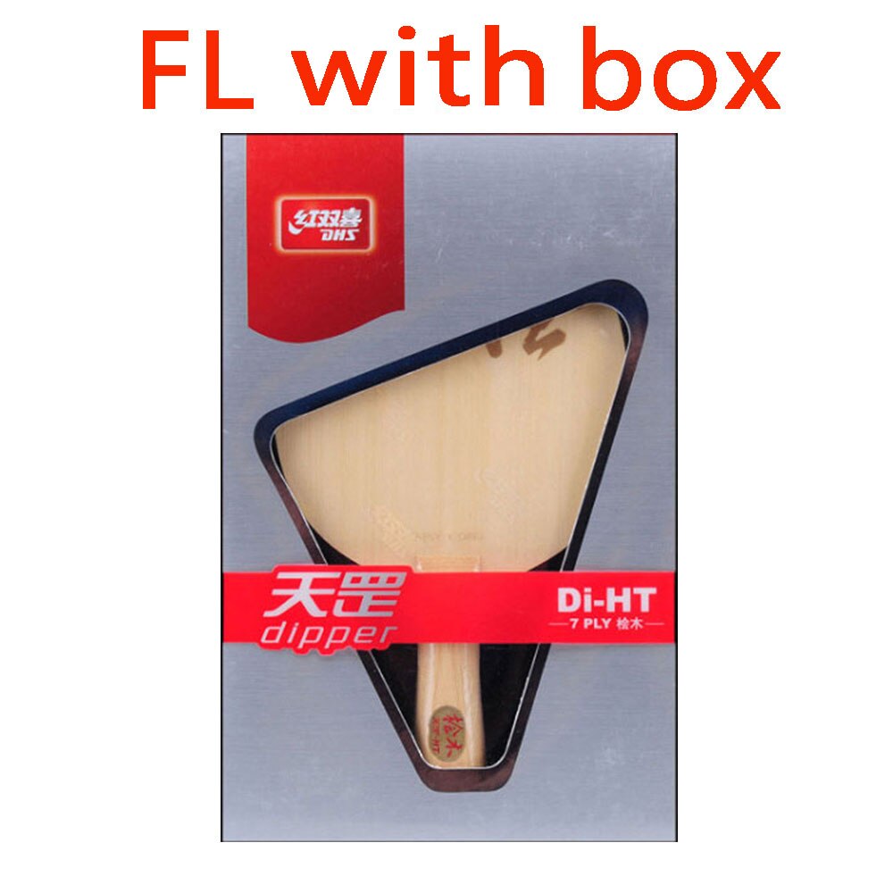 DHS nueva di-ht (superficie HINOKI, madera de 7 capas) raqueta de pala de tenis de mesa Cypress Ping Pong Bat Paddle: FL with box