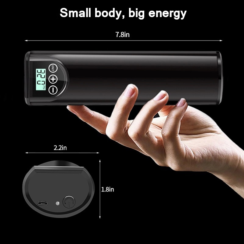12v 150 psi: n ladattava ilmapumpun rengaspaine langaton kannettava kompressori digitaalinen autonrengaspumppu puhallettava pumppu akulla