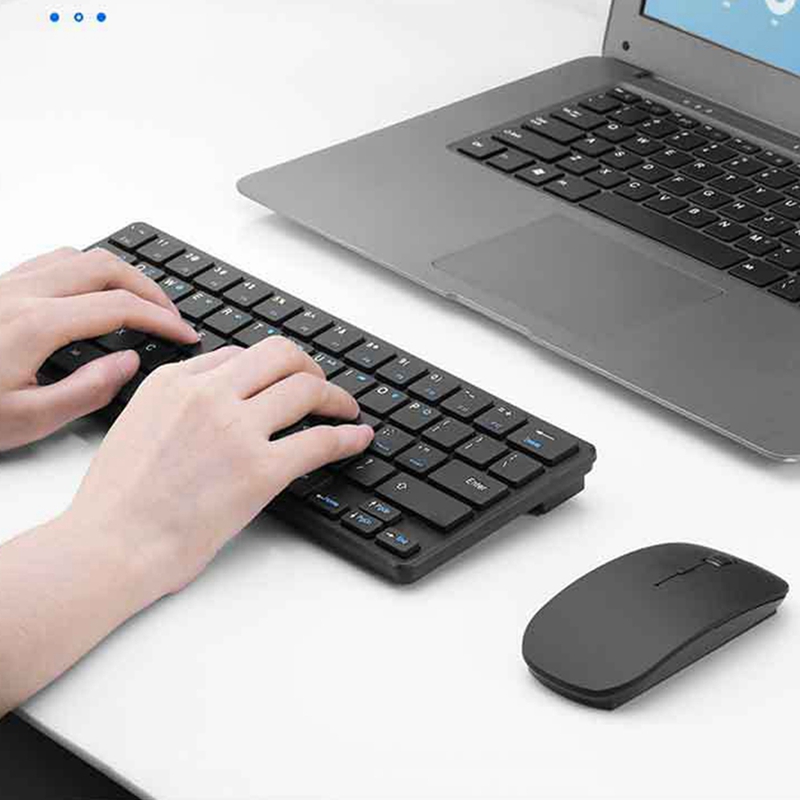 Wireless Keyboard And Mouse Combo Small And Quiet Chocolate Key 2.4Ghz 64-Key Wireless Keyboard And Mouse Combo(Black)