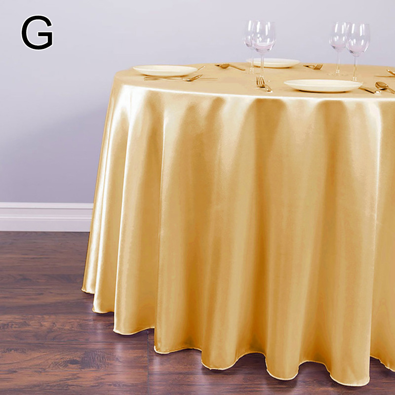 Mantel redondo de satén de 145cm, cubiertas de mesa de Color sólido para boda, cumpleaños, de Navidad, mantel redondo, decoración del hogar: Amarillo claro