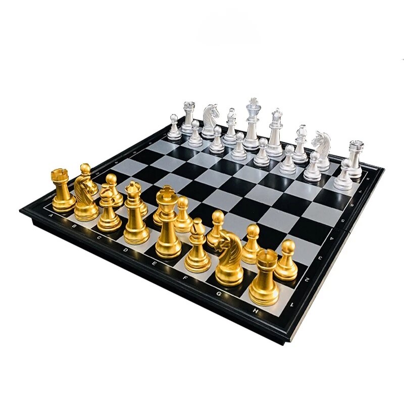 Magnetic Chess Board Medieval Gold And Silver Chess Board Set Leisure Entertainment Children For Games Chess